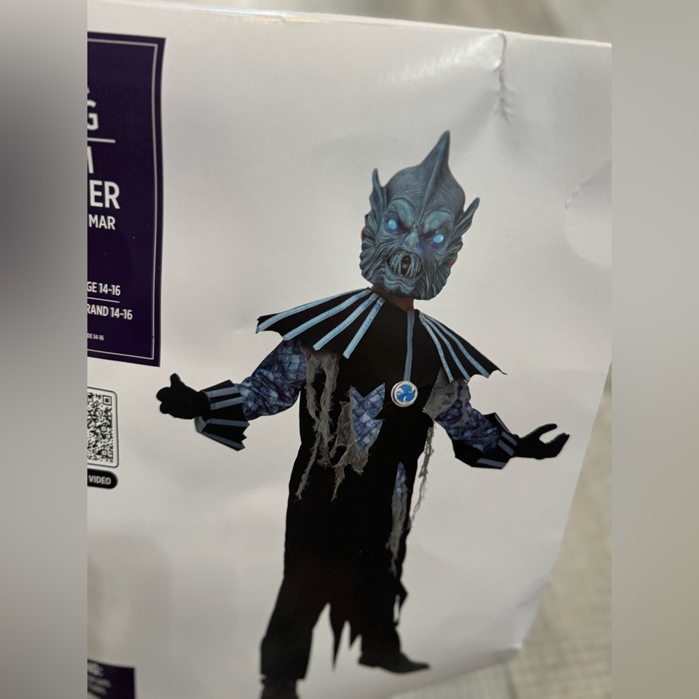 Mystical Blue and Black Alien Costume for Kids